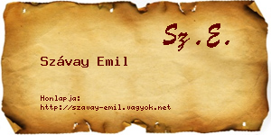 Szávay Emil névjegykártya